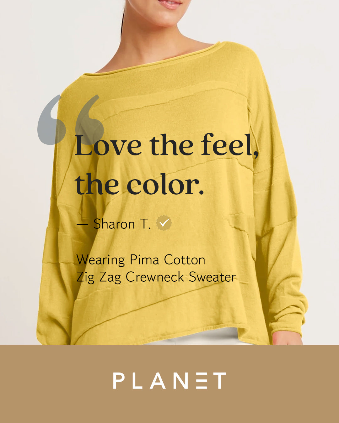 Pima Cotton Zig Zag Crewneck Sweater - Chartreuse