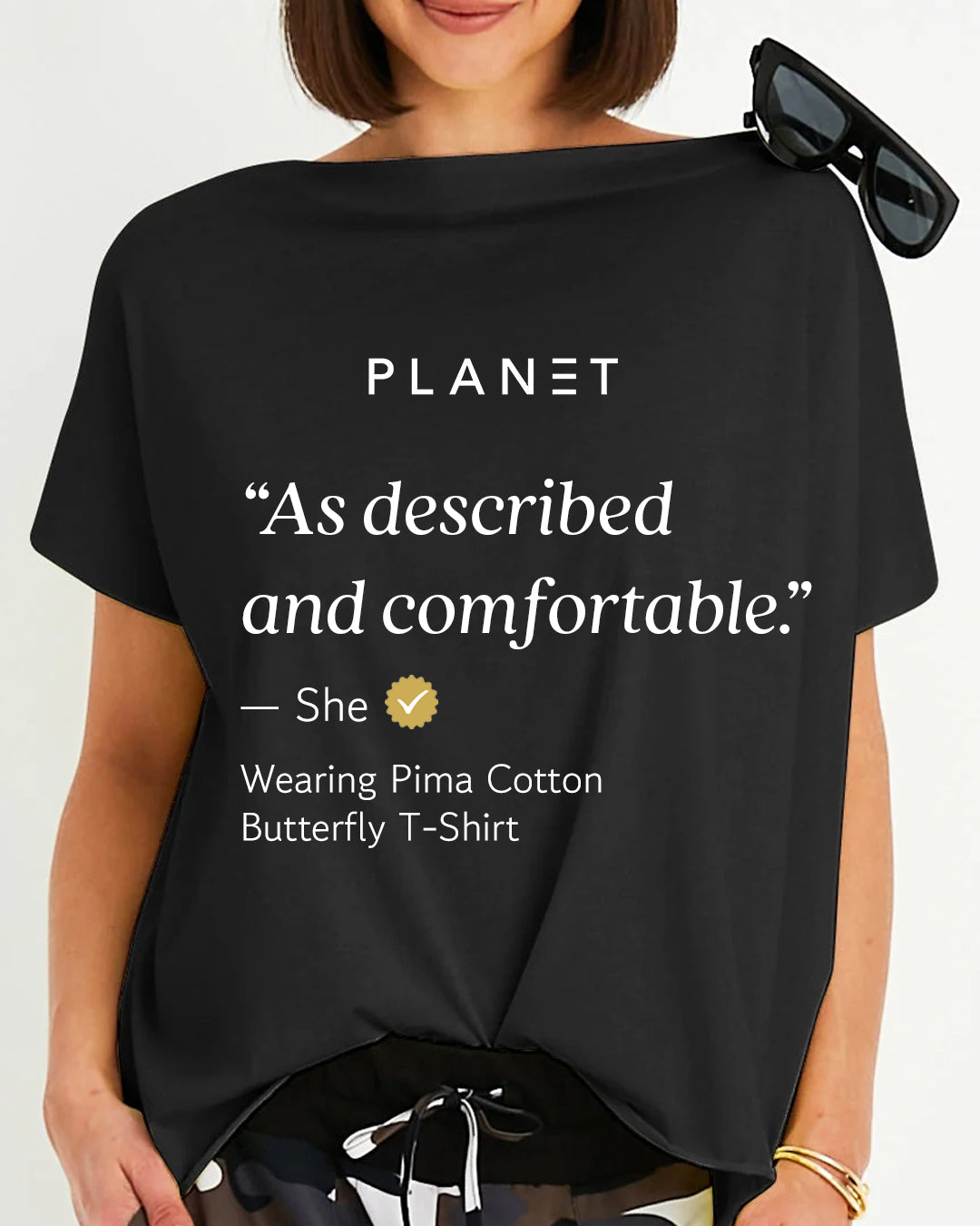 Pima Cotton Butterfly T-Shirt - White
