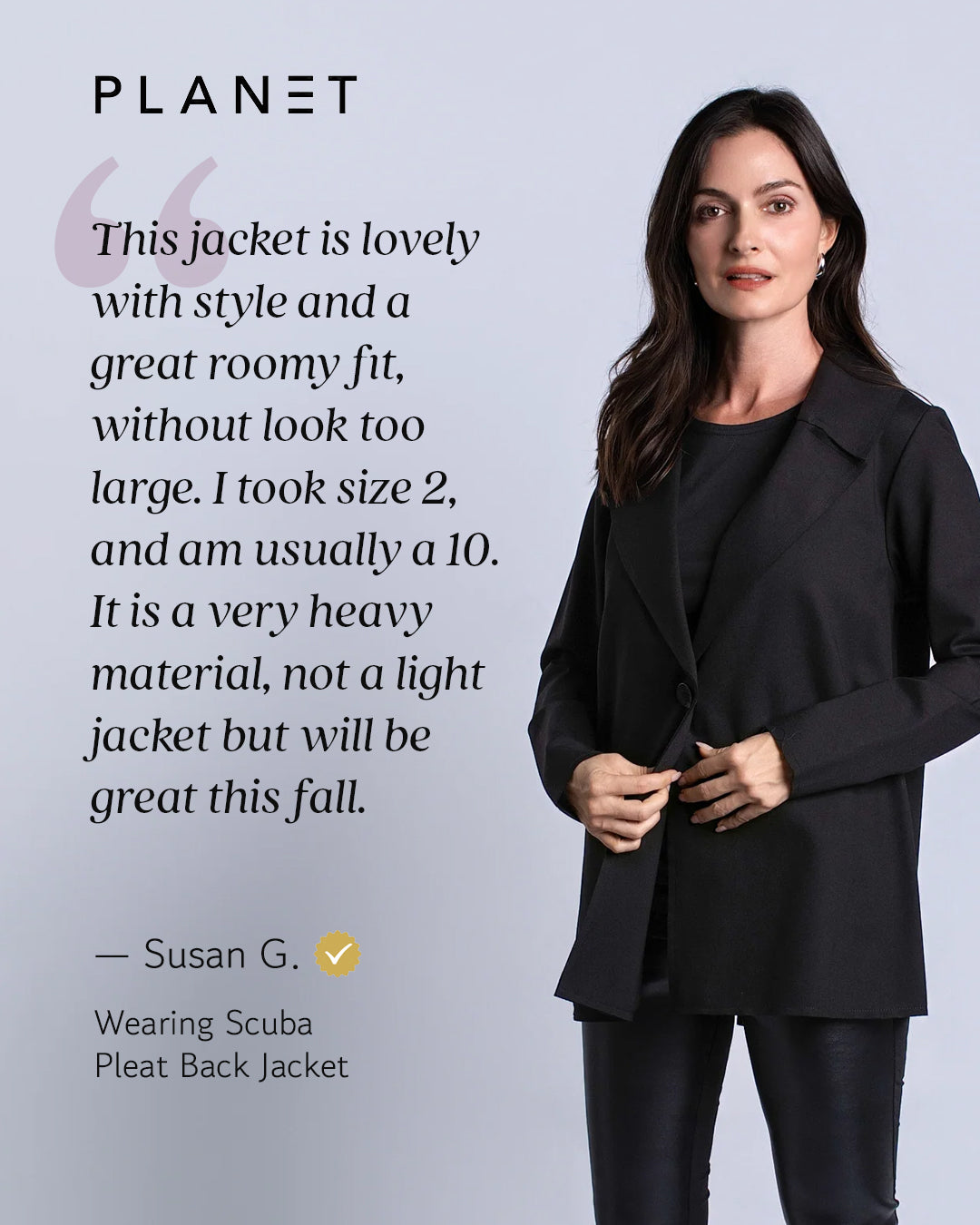 Scuba Pleat Back Jacket - Black