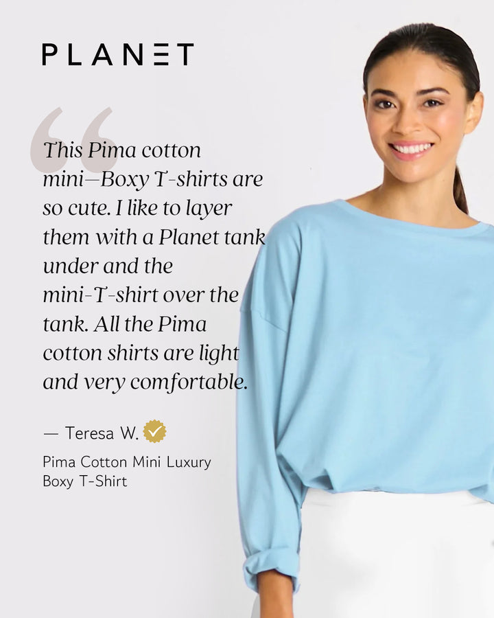 Pima Cotton Mini Luxury Boxy T-Shirt - Pea
