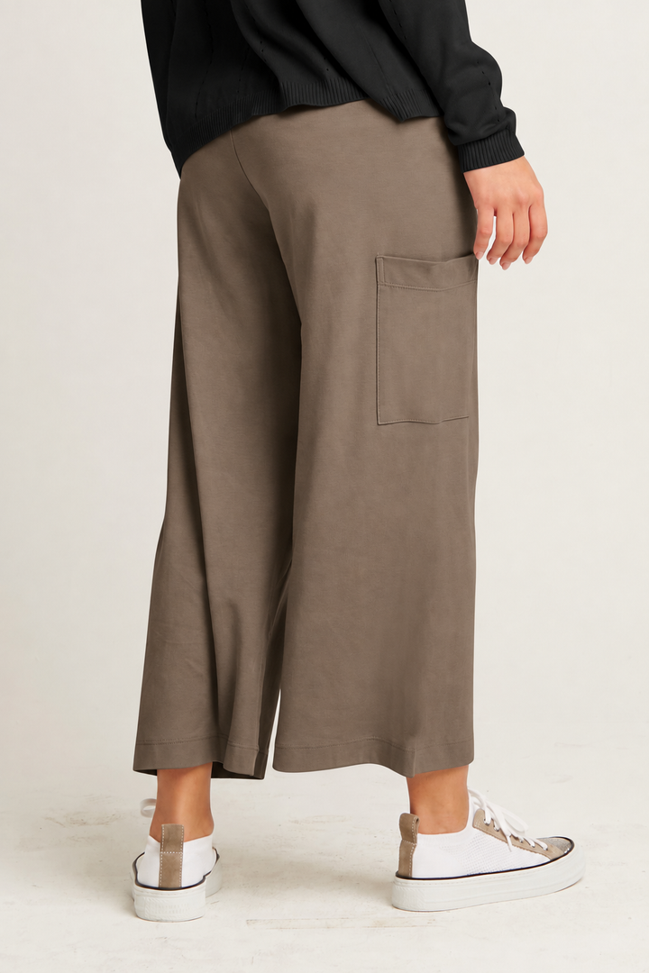 Pima Cotton Cropped Gaucho Pants - Turtle