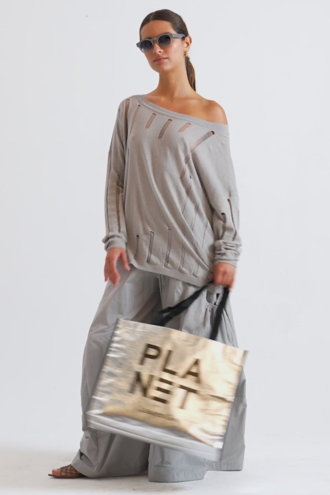 Pima Linen Runs Boatneck Sweater