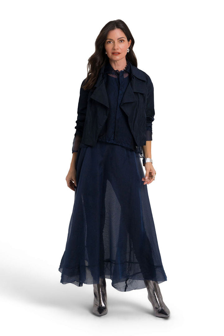 Nylon Triple Collar Jacket - Midnight