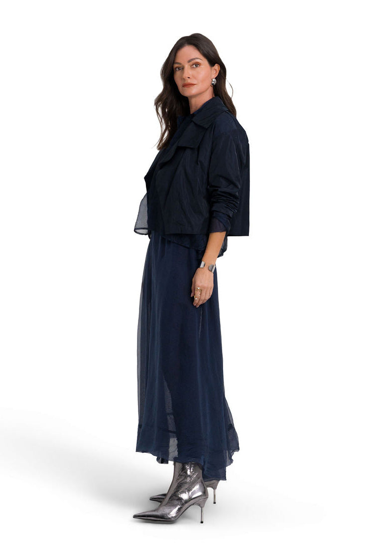 Nylon Triple Collar Jacket - Midnight