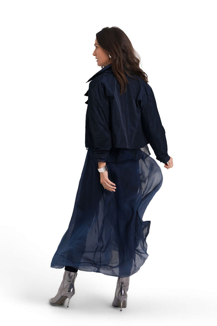 Nylon Triple Collar Jacket - Midnight