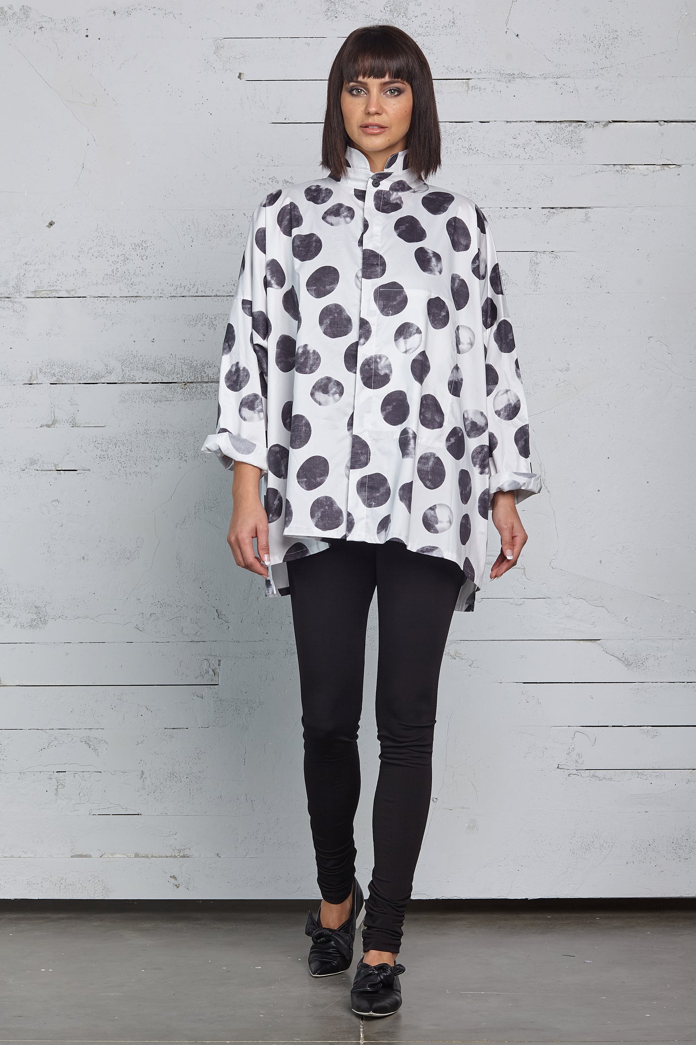 Cotton Irregular Dots Signature Shirt