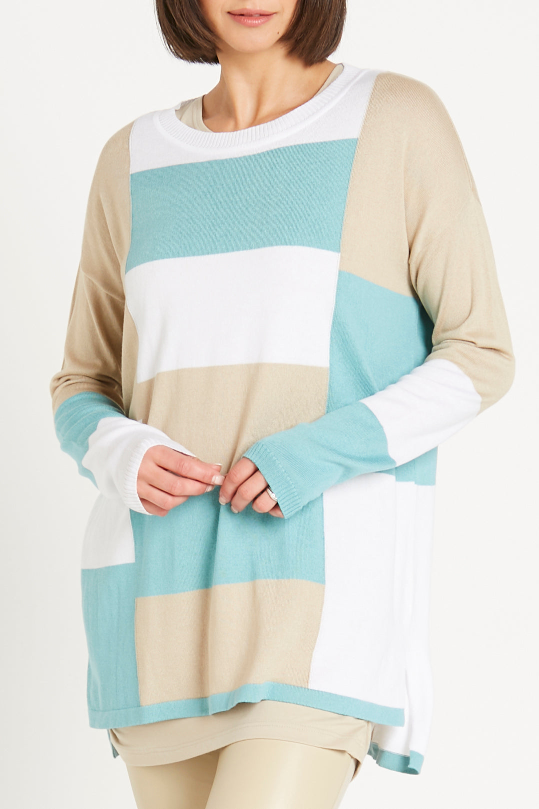 Pima Cotton Jenga Crewneck Sweater