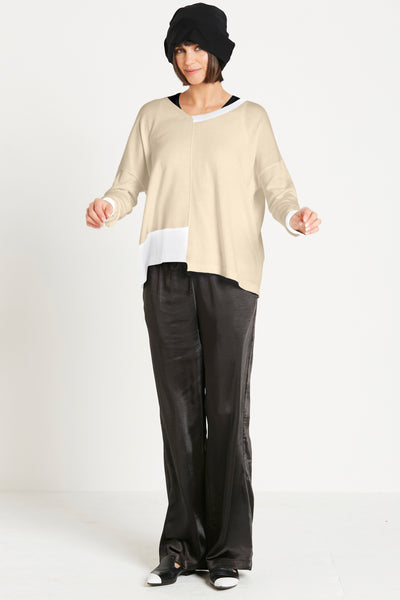 Pima Cotton Half Way V Neck Sweater
