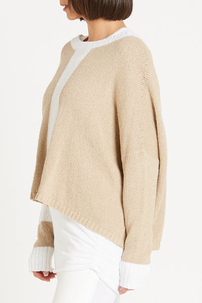 Pima Cotton Armed Bouclé Sweater