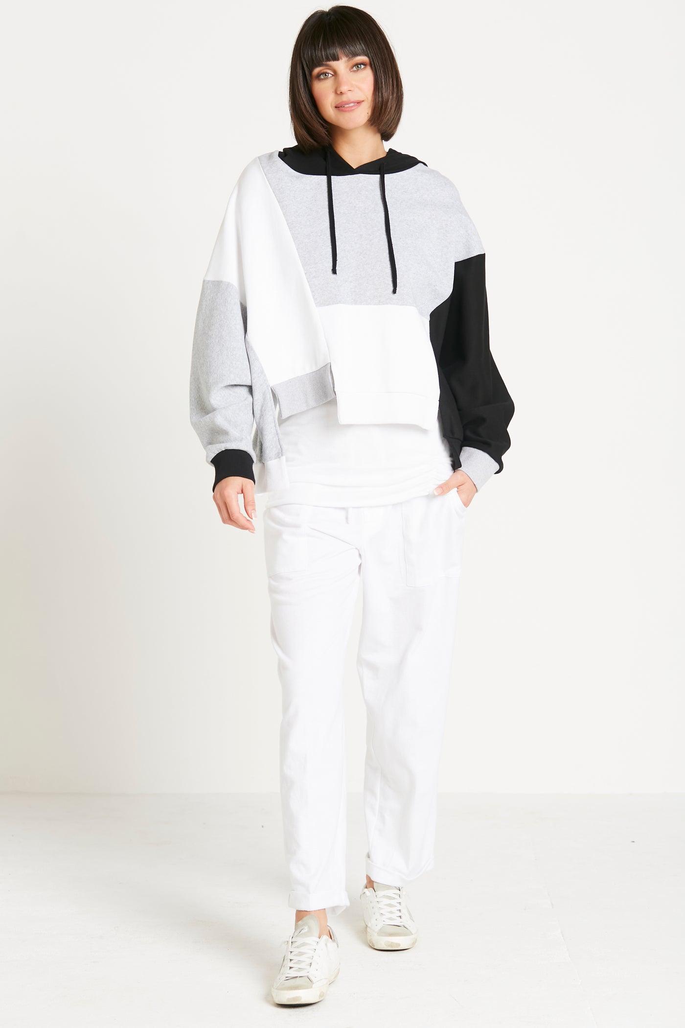 French Terry Patched Up Hoodie