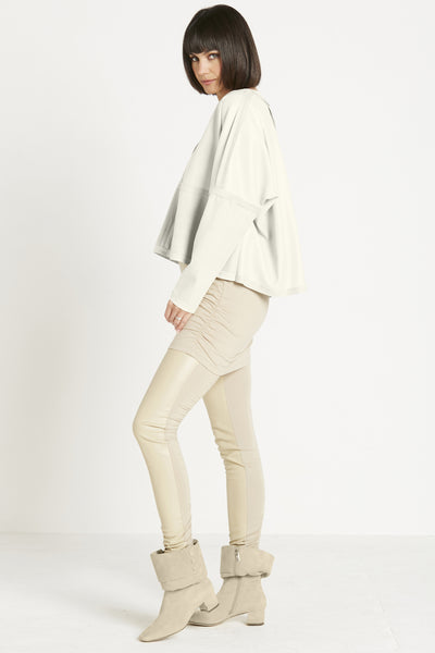 Vegan Leather V Neck Top