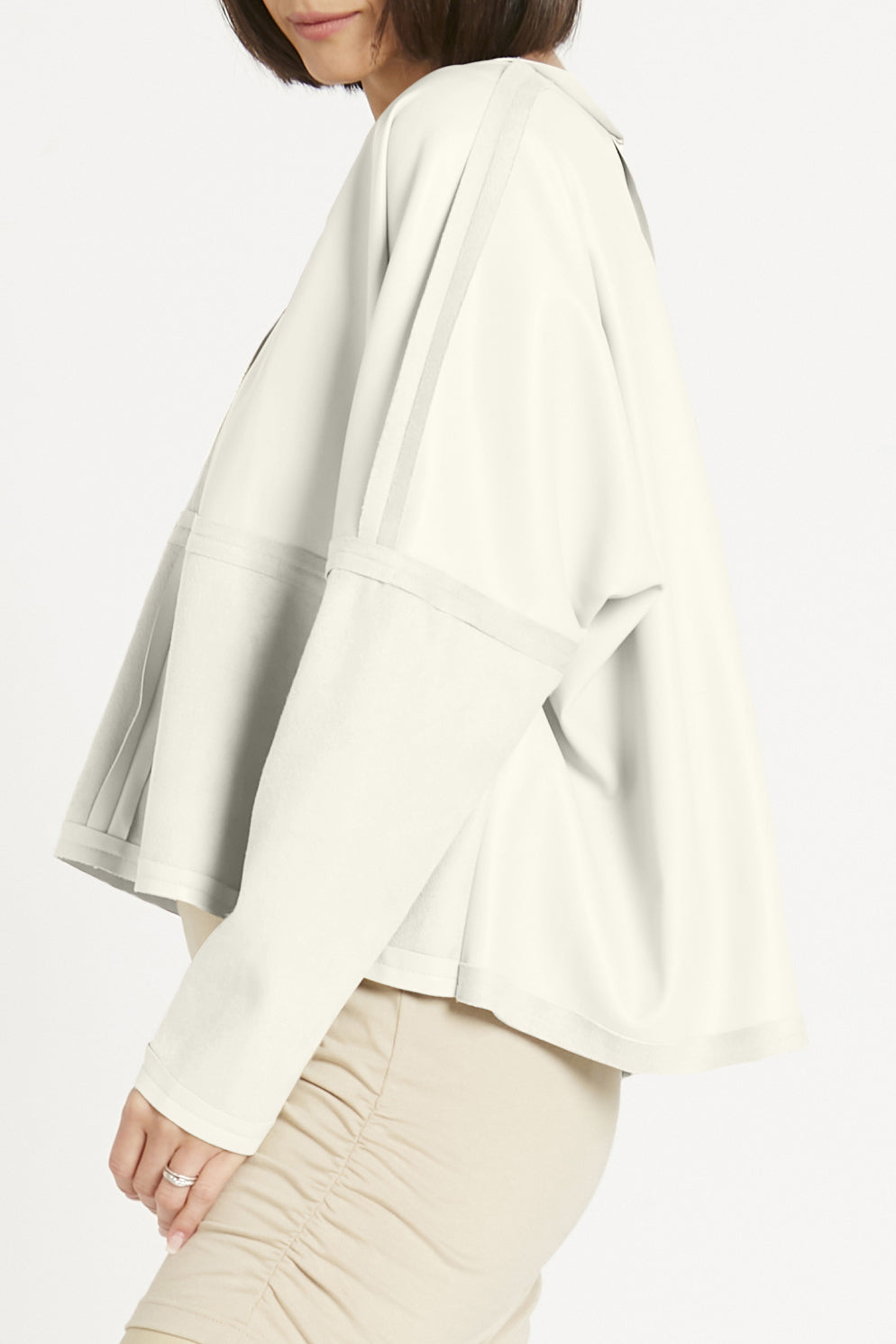 Vegan Leather V Neck Top