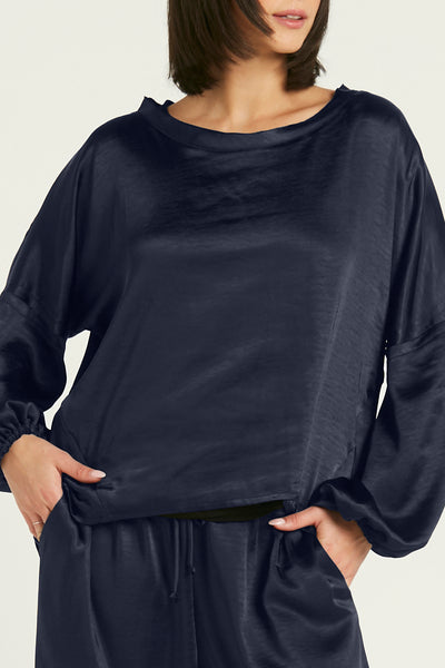 Sateen Billow Sleeve Top