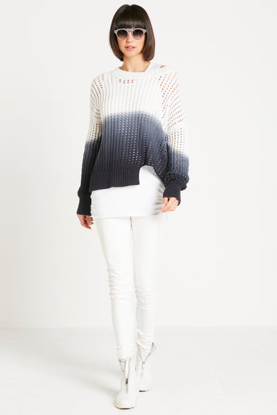 Pima Cotton Dip Dyed Boatneck Sweater