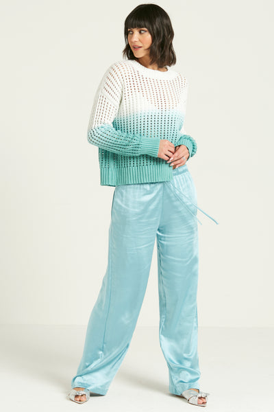 Pima Cotton Dip Dyed Boatneck Sweater