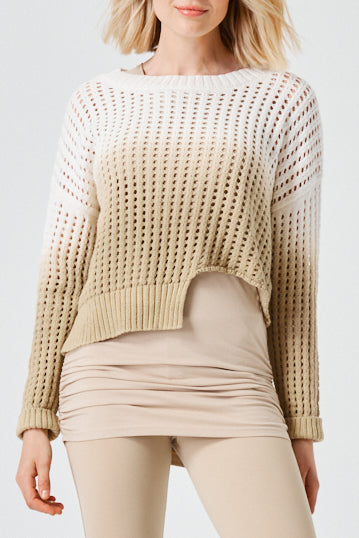 Pima Cotton Dip Dyed Boatneck Sweater