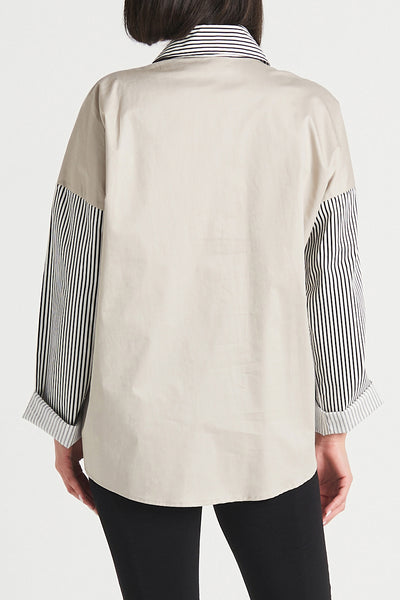 Cotton Stripe Combo Shirt