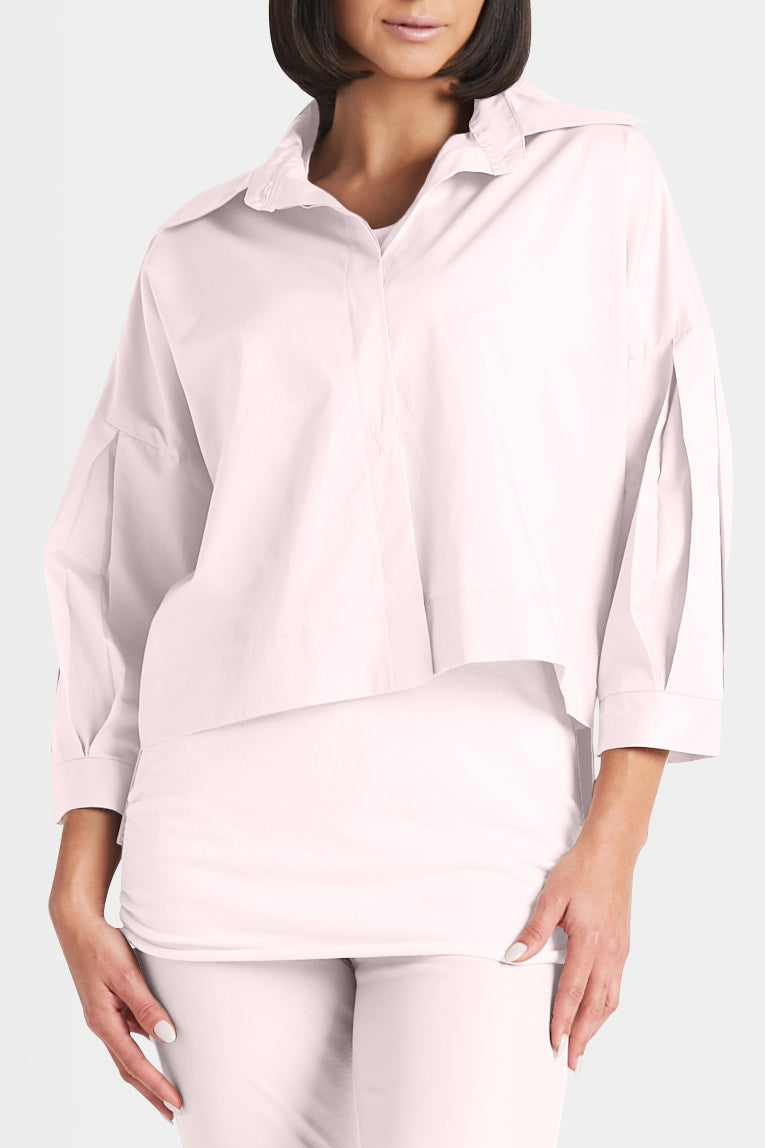 Cotton Pleat Sleeve Shirt
