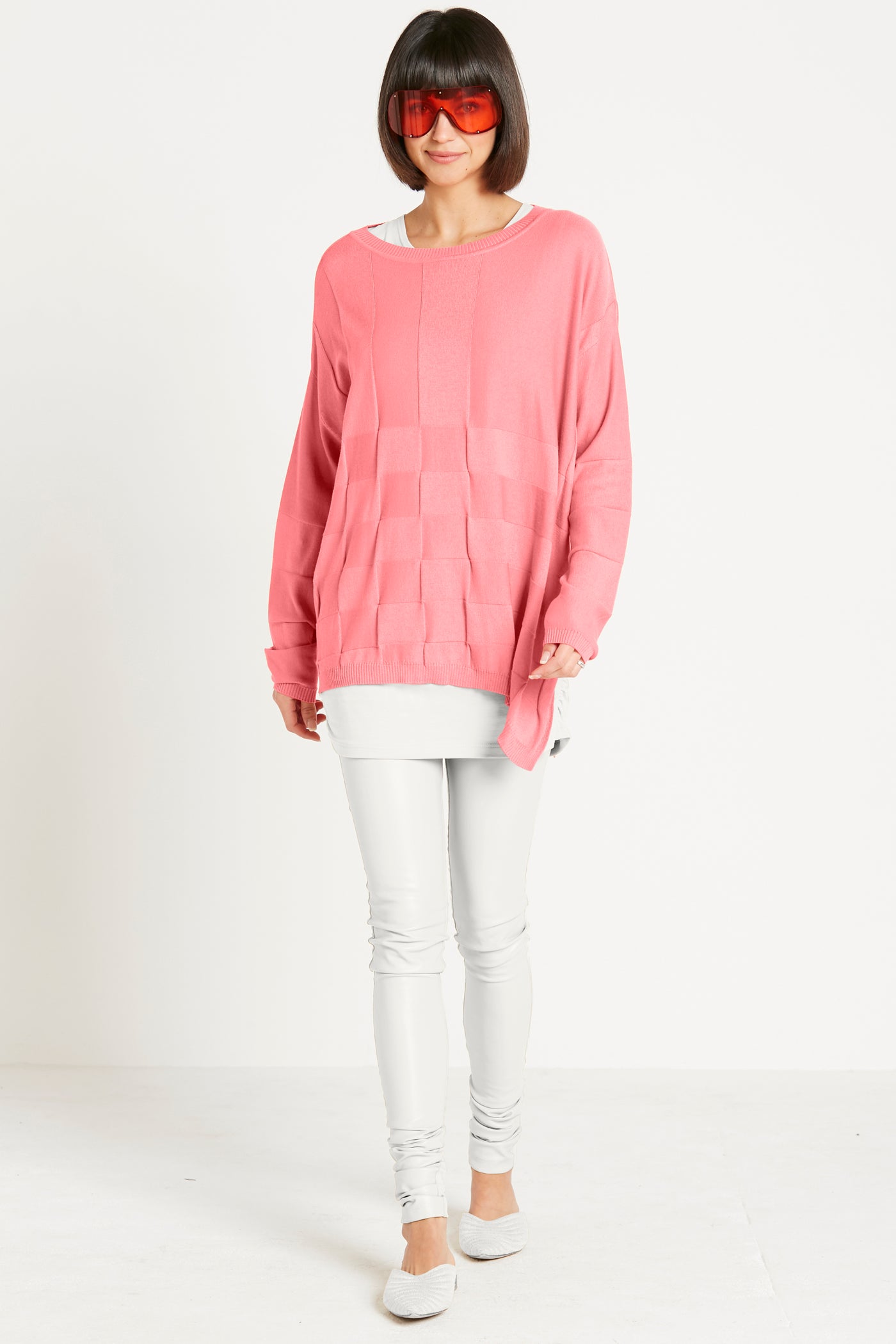 Pima Cotton Nu Box Weave Crewneck Sweater