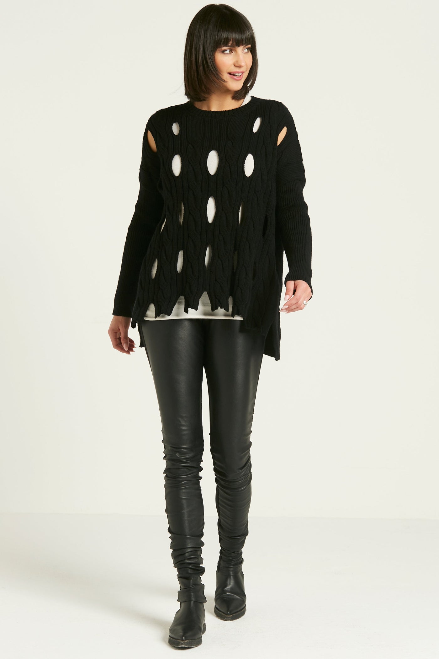 Pima Cotton Cable Car Wash Crewneck Sweater