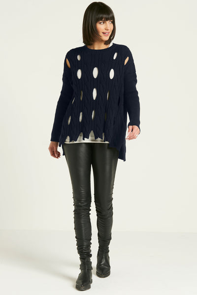 Pima Cotton Cable Car Wash Crewneck Sweater