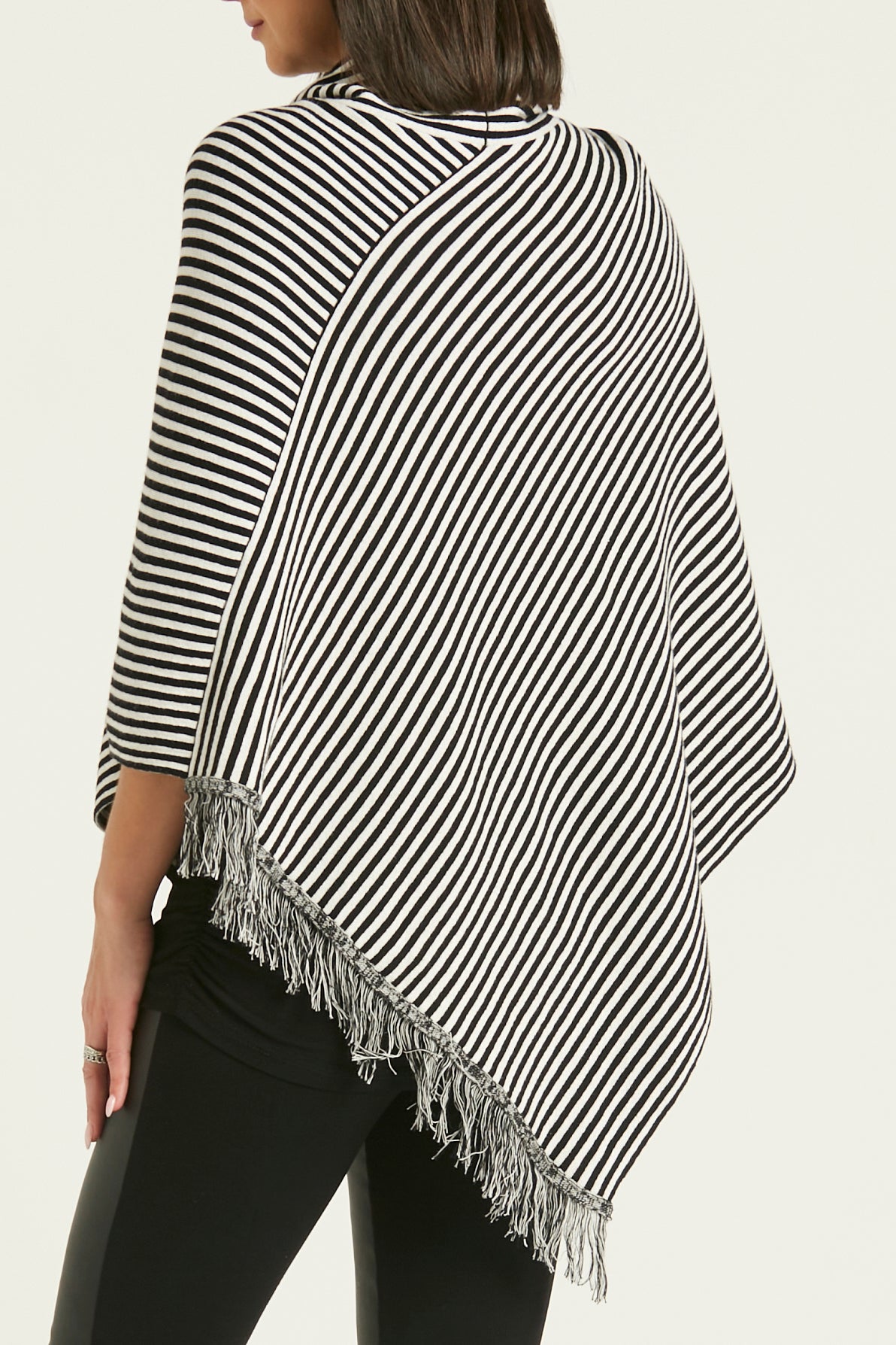 Pima Cotton Striped Poncho