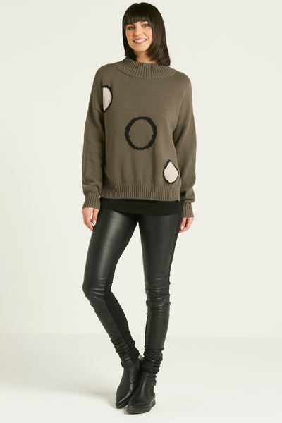 Pima Cotton Bullseye Crewneck Sweater