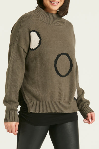 Pima Cotton Bullseye Crewneck Sweater