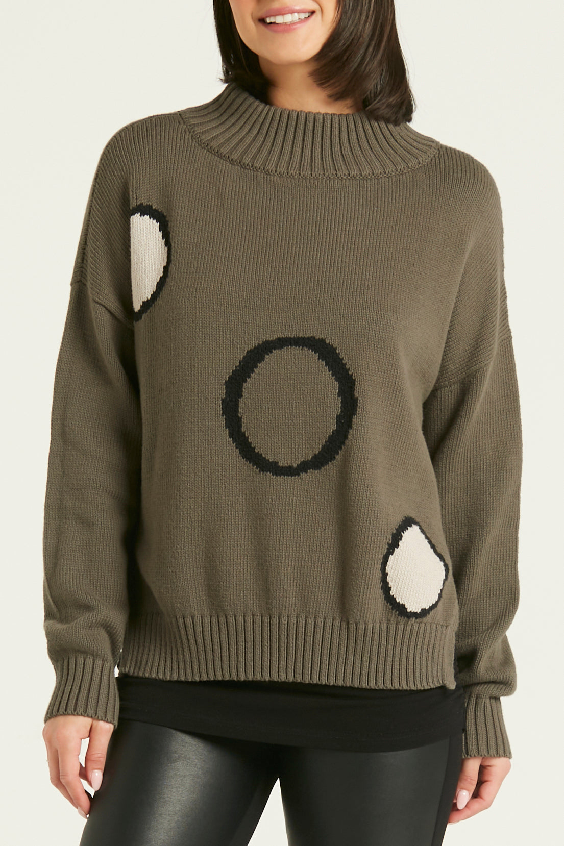 Pima Cotton Bullseye Crewneck Sweater