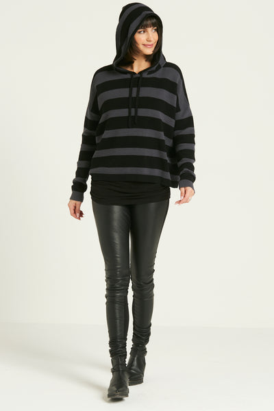 Pima Cotton Rib Stripe Hoodie
