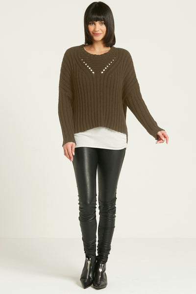 Pima Cotton Chunky Crewneck Sweater