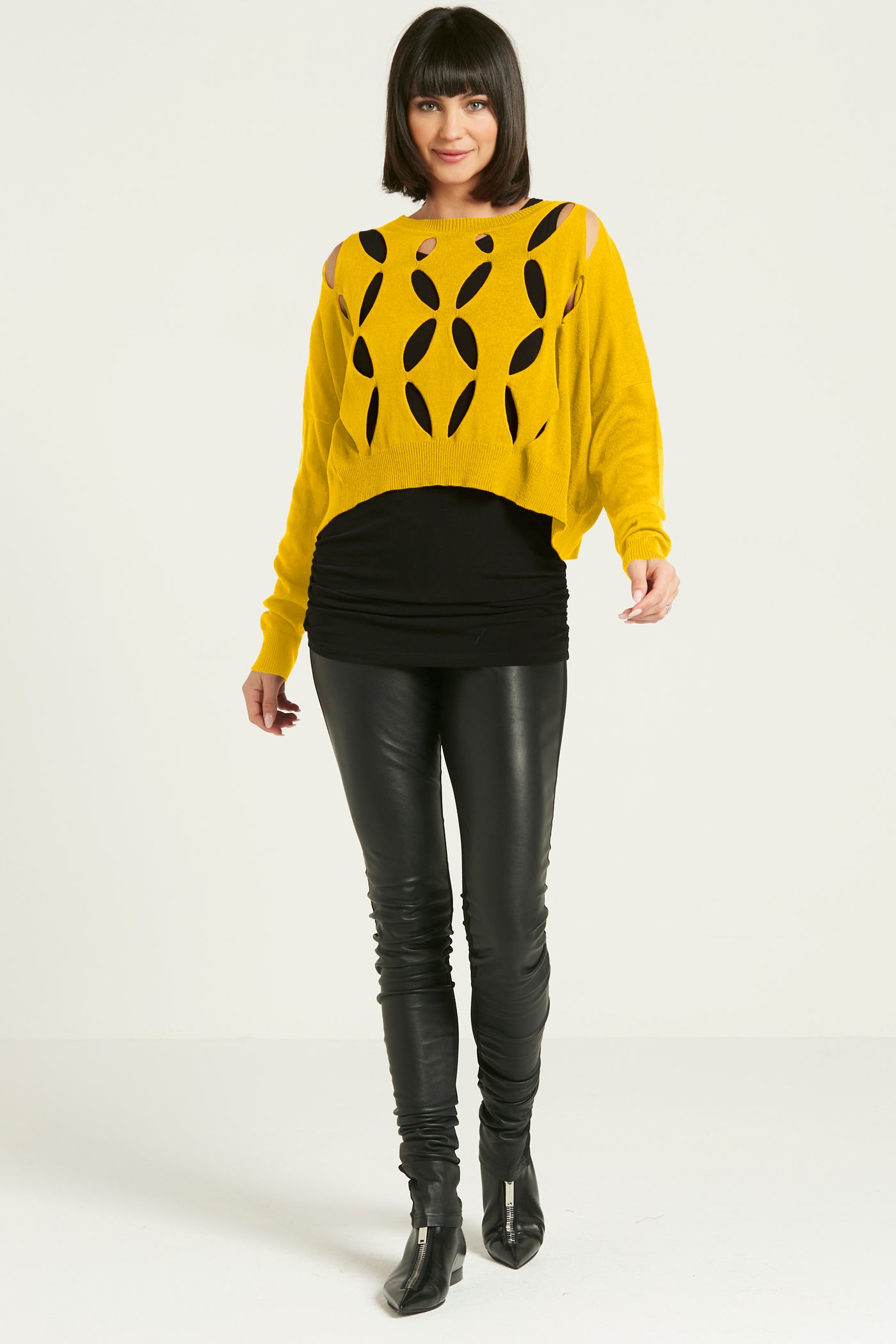 Pima Cotton Flower Power Mini Crewneck Sweater