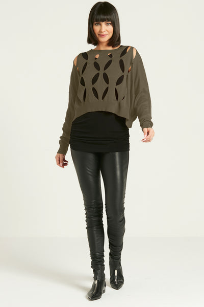 Pima Cotton Flower Power Mini Crewneck Sweater