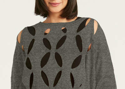 Pima Cotton Flower Power Crewneck Sweater