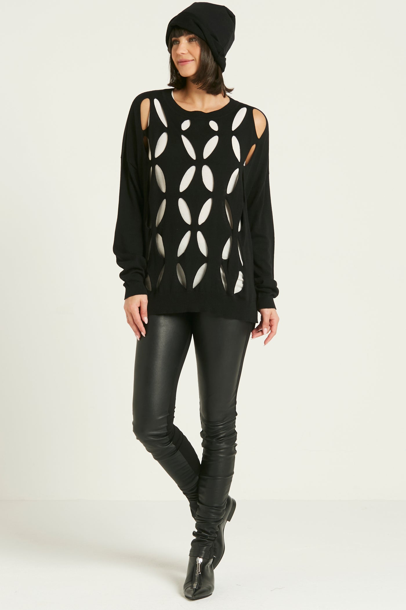 Pima Cotton Flower Power Crewneck Sweater