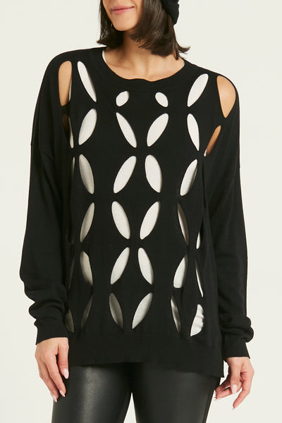 Pima Cotton Flower Power Crewneck Sweater