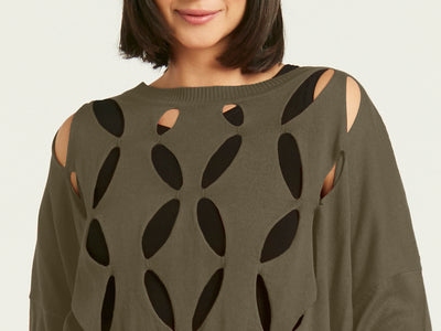 Pima Cotton Flower Power Crewneck Sweater