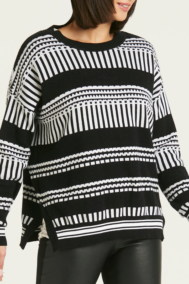 Pima Cotton Coding Crewneck Sweater