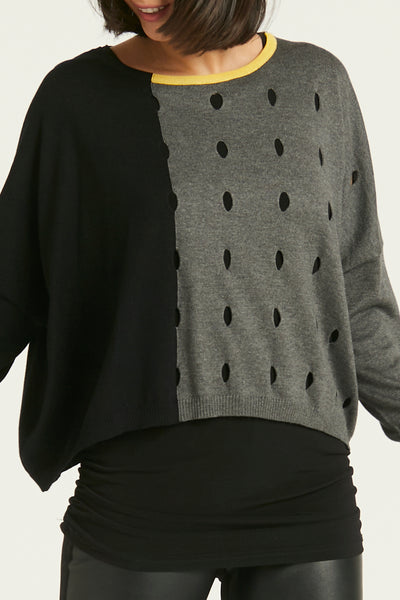Pima Cotton Teardrops Crewneck Sweater
