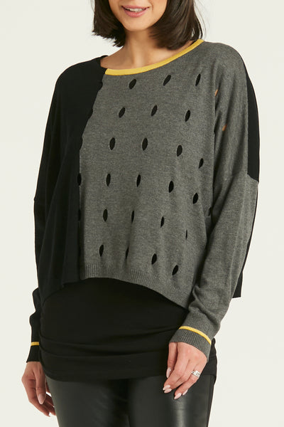 Pima Cotton Teardrops Crewneck Sweater