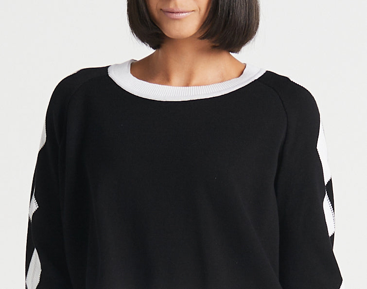 Pima Cotton Long Diamonds Crewneck Sweater