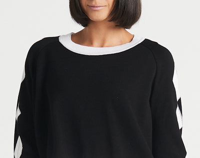 Pima Cotton Long Diamonds Crewneck Sweater