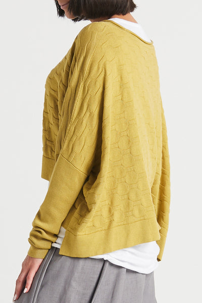 Cotton Honeycomb Crewneck Sweater