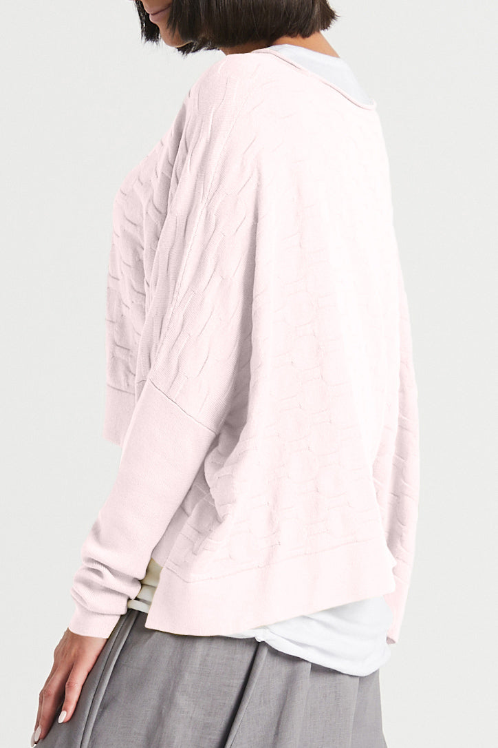 Cotton Honeycomb Crewneck Sweater