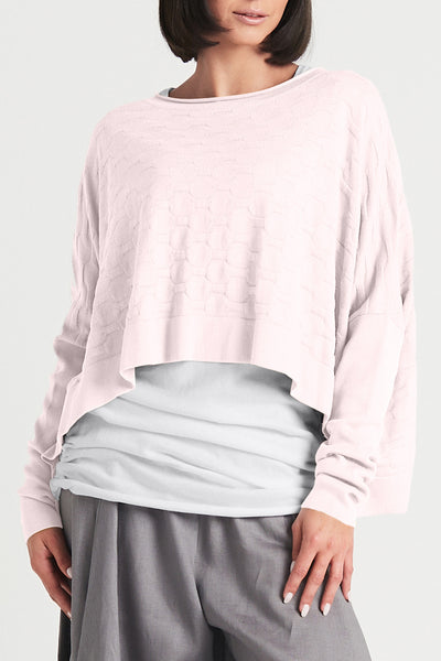 Cotton Honeycomb Crewneck Sweater