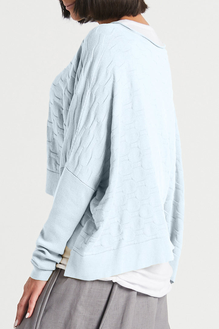 Cotton Honeycomb Crewneck Sweater