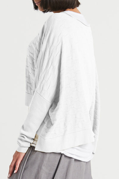 Cotton Honeycomb Crewneck Sweater