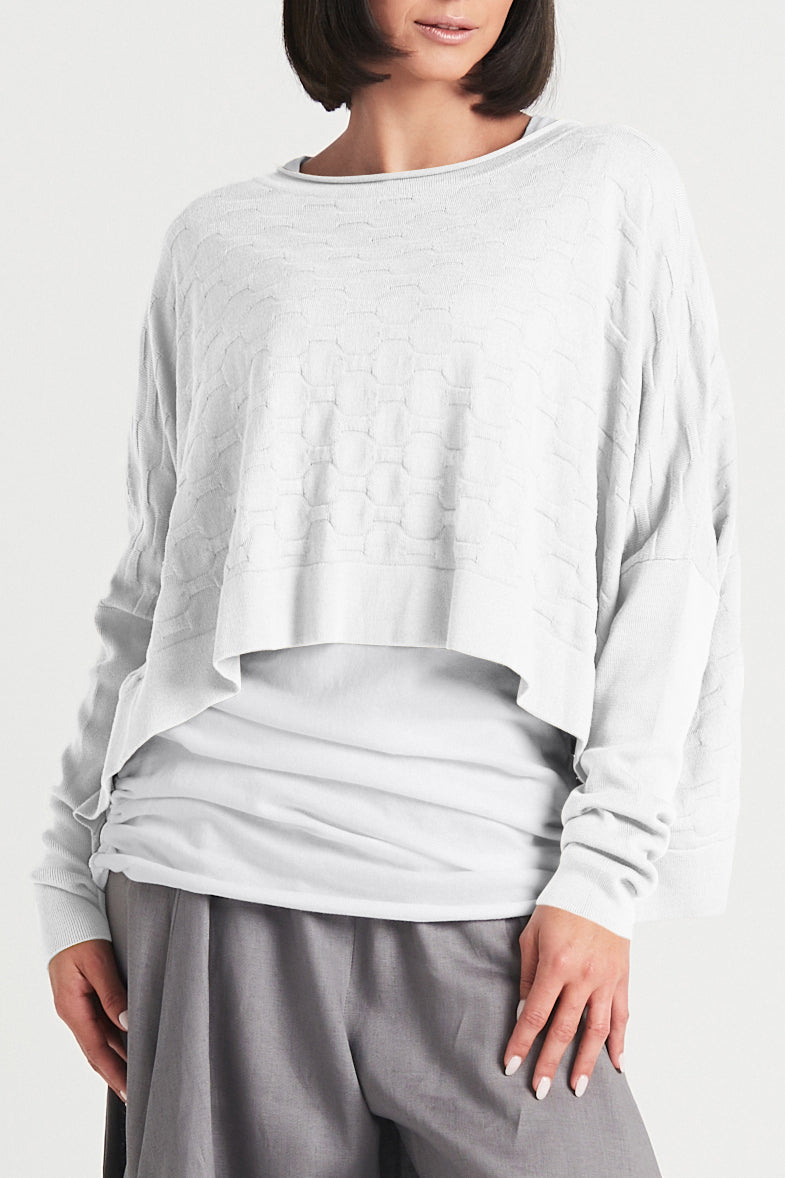 Cotton Honeycomb Crewneck Sweater