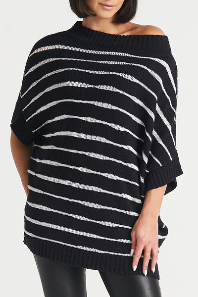 Cotton Static Boatneck Sweater