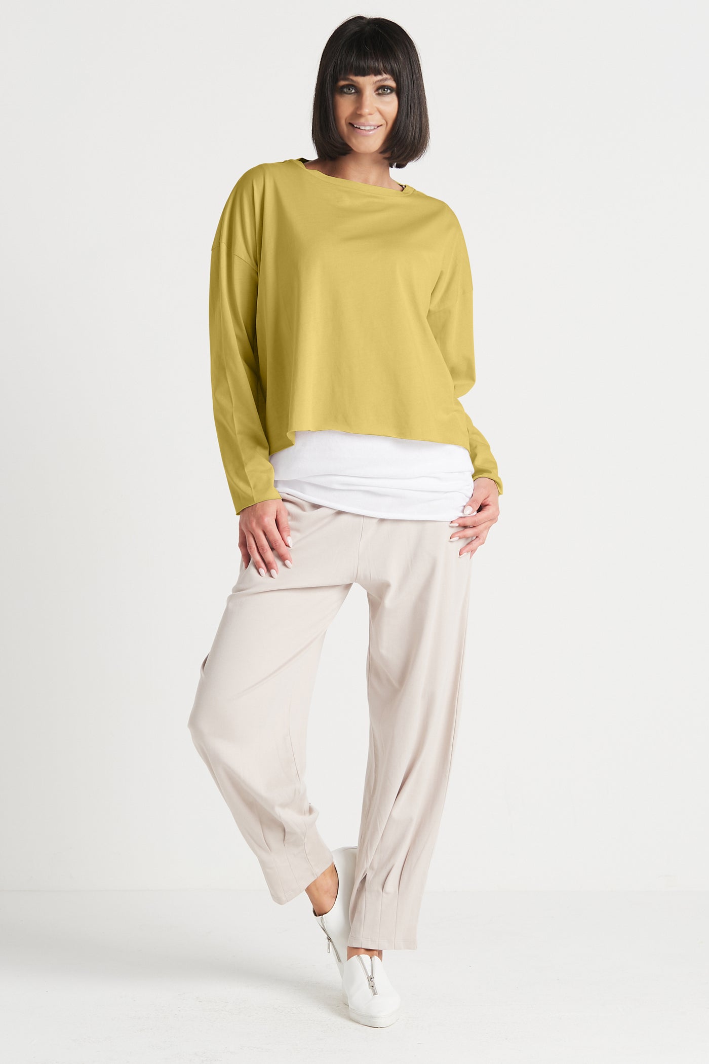 Pima Cotton Pinched Pleat Pants